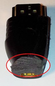 Abbildung 3: Der HDMI-Adapter nach dem beherzten Bearbeiten mit einer Feile.