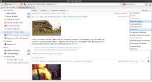Abbildung 4: Der Übersichtsbildschirm zeigt neben den neuesten Newsfeeds auch diverse Menüpunkte an.