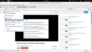 Abbildung 5: Einmal von der Whitelist von NoScript entfernt, zeigt YouTube im Browser keine Videos mehr.