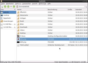 Abbildung 2: Der Dateimanager PcmanFM beschränkt sich in seinen Funktionen zwar aufs Nötigste, lässt sich dafür aber auch kinderleicht bedienen.