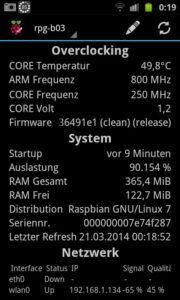 Abbildung 1: Mit RasPi Check überwachen Sie den Raspberry&nbsp;Pi bequem von Android-Smartphone aus.