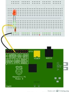 Abbildung 3: Das Schaltschema des Testaufbaus für das GPIO Tool for Raspberry Pi.