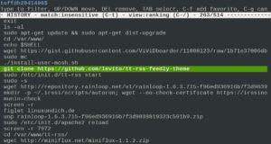 Abbildung 1: Mit der Bash History Suggest Box lässt sich der Shell-Verlauf bequem durchsuchen.