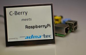 Abbildung 1: Das LCD-Modul C-Berry belegt den gesamten GPIO-Port, schleift aber die ungenutzten Anschlüsse durch.