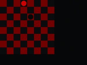 Abbildung 10: Das Spielbrett und einige Dame-Steine. Durch Anhängen der Koordinaten an die Liste der roten beziehungsweise schwarzen Stücke erzeugen Sie zusätzliche Steine.