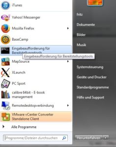 Abbildung 3: Die Eingabeaufforderung für Bereitstellungstools rufen Sie mit Administrator-Rechten auf.