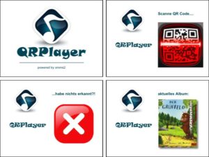 Abbildung 4: Vier Statusanzeigen für den QR-Code-Player im Überblick.