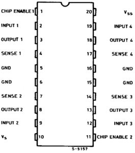 Abbildung 4: Die Pin-Belegung des Motortreiberchips L293E.