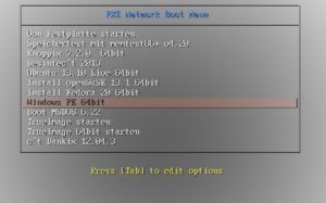 Abbildung 4: Windows PE via PXE starten.