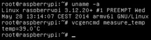 Abbildung 3: Die Ausgabe von »uname -a« zeigt an, ob der RasPi den neuen Kernel 3.12.20 erfolgreich bootet.