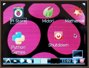 Abbildung 4: Für einen normalen Raspbian-Desktop erweist sich das Mini-Display als viel zu klein und nahezu unbedienbar.