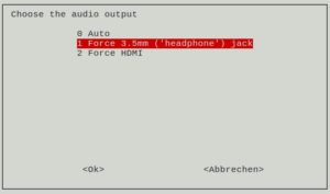 Abbildung 3: Im Raspi-Config-Tool bestimmen Sie, welchen Audioausgang der RasPi verwenden soll.