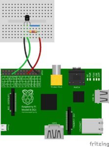 Abbildung 4: Das Verkabelungsdiagramm für den Temperatursensor DS18B20.