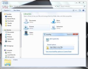 Abbildung 2: Hier hat Windows der SD-Karte den Laufwerksbezeichner H: zugeordnet.