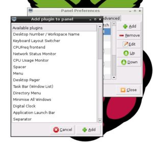 Abbildung 2: Über die Panel Preferences fügen Sie dem XFCE-Panel unkompliziert weitere Applets hinzu.