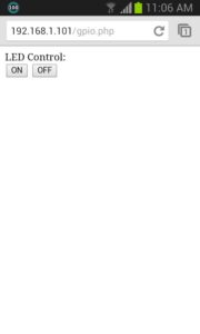 Abbildung 2: Über diese simple PHP-Webapplikation kontrollieren Sie den Zustand der LED.