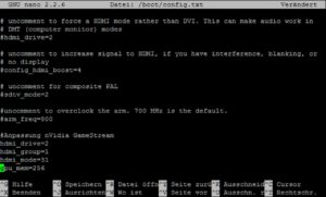 Abbildung 1: Über die config.txt teilen Sie dem Grafikchip des Raspberry&nbsp;Pi ausreichend Arbeitsspeicher zu.