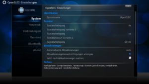 Abbildung 1: OpenELEC bringt von Haus aus ein ansprechendes Werkzeug für die Konfiguration der meisten systemnahen Einstellungen mit.