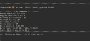 Abbildung 2: Einen solchen Virenreport verschickt das PHP-Skript an den eingetragenen Admin.