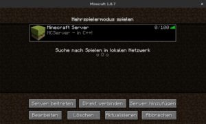Abbildung 3: Der Minecraft-Client sucht im Netz automatisch nach Minecraft-Servern.