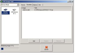 Abbildung 1: Das Windows-Tool USBit erlaubt den Transfer gepackter Images auf SD-Karten.