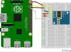Abbildung 1: Anschluss einer I»2«C-Echtzeituhr am GPIO-Port des RasPi.