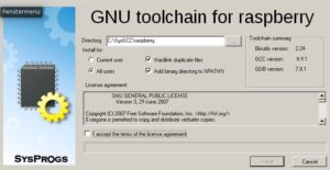 Abbildung 7: Installation der Sysprogs-Windows-Toolchain für den RasPi.