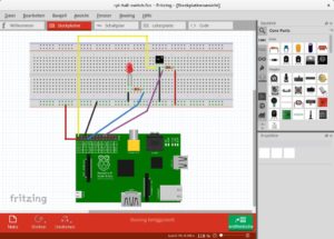 Abbildung 2: Beim Entwickeln der Schaltung kommt die Open-Source-Elektrotechnik-App Fritzing zum Einsatz.