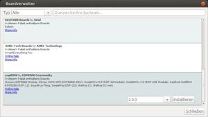 Abbildung 3: Installation des Boardmanagers.