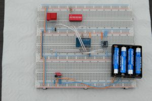 Abbildung 2: Der Aufbau auf dem Prototyping-Board.