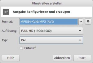 Abbildung 3: An Format-Optionen mangelt es Photofilmstrip nicht.