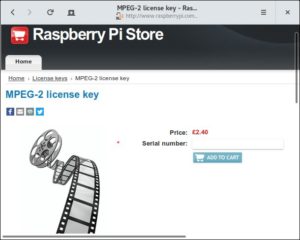 Abbildung 4: Der RasPi verfügt über einen Hardware-MPEG2-Decoder, den Sie jedoch mit einem kostenpflichtigen Schlüssel freischalten müssen.