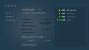 Abbildung 6: Steckt ein geeigneter WLAN-Stick am RasPi, bauen Sie aus der Oberfläche heraus eine WLAN-Verbindung auf oder aktivieren gar Tethering.