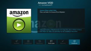 Abbildung 7: Nach Hinzufügen des »Sandmann«-Repositorys installieren Sie das Amazon-Addon über die Kodi-Addon-Verwaltung.