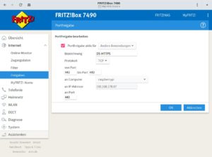 Abbildung 1: Für einen verschlüsselten Zugang zu Nextcloud müssen Sie die Ports&nbsp;80 und&nbsp;443 von Ihrem Router auf den zukünftigen Cloud-RasPi weiterleiten.