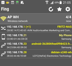 Abbildung 2: Das Netz im Überblick mit Fing.