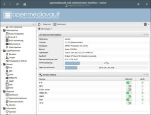 Abbildung 3: Nach dem manuellen Update im Terminal läuft auf dem Odroid-XU4 die aktuelle Version von OpenMediaVault.