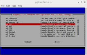 Abbildung 2: Das Freischalten von SSH funktioniert auch über Raspi-config im Terminal.