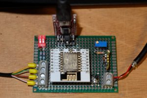Abbildung 3: Testaufbau auf einer Prototypen-Platine fest verlötet, da die Komponenten in der Nähe der Elektroverteilung zum Einsatz kommen.