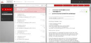 Abbildung 1: Das übersichtliche Webfrontend erleichtert die schnelle Volltextsuche nach E-Mails.