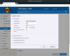 Abbildung 2: Der SSH-Server des Raspberry Pi muss nicht zwingend auf Port 22 zu erreichen sein.