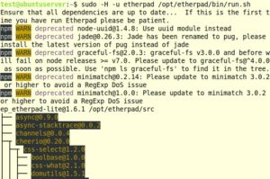 Abbildung 3: Ein erfolgreicher Start von Etherpad Lite.