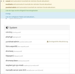 Abbildung 3: Es empfiehlt sich, in regelmäßigen Abständen das System zu aktualisieren, um Sicherheitslücken in den installierten Paketen zu beheben.