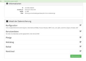 Abbildung 8: Trotz experimentellen Status klappte es im Test, die Daten aus dem Backup wieder ins System einzuspielen.