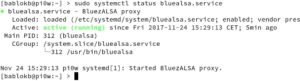 Abbildung 1: Die Statusabfrage des Blue-Alsa-Services zeigt dessen aktuellen Zustand an.