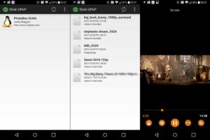 Abbildung 6: Per DLNA lassen sich Multimediadateien ohne Konfiguration streamen – hier mit Slick UPnP auf einem Android-Smartphone.