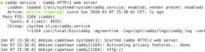 Abbildung 3: Die Statusanzeige von Systemd verrät, dass Caddy wie gewünscht seinen Dienst verrichtet.
