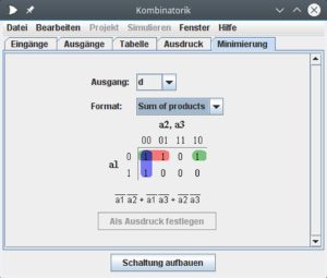 Abbildung 3: Im Tab »Minimierung« legen Sie die Normalform der Funktion fest.