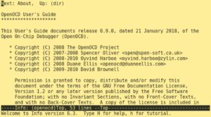 Abbildung 4: Nach der Installation von OpenOCD gibt es eine neue Info-Seite, die Sie mit »info openocd« aufrufen.