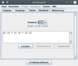 Abbildung 4: Hier vereinfacht Logisim die Funktion des Ausgangs »b« aus unserem Beispiel.